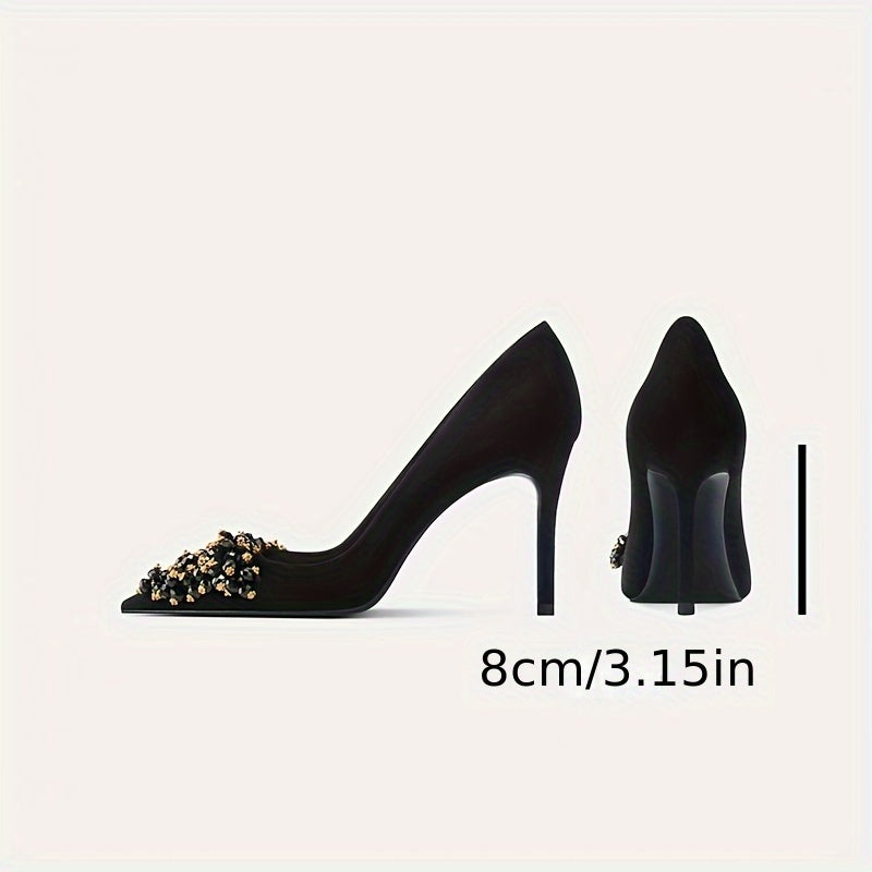 Elegant High-heeled Shoes. Ideal as Banquet Companion Shoes for Women. Pointed-toe Single Shoes. Suitable for Commuting and Professional Wear.