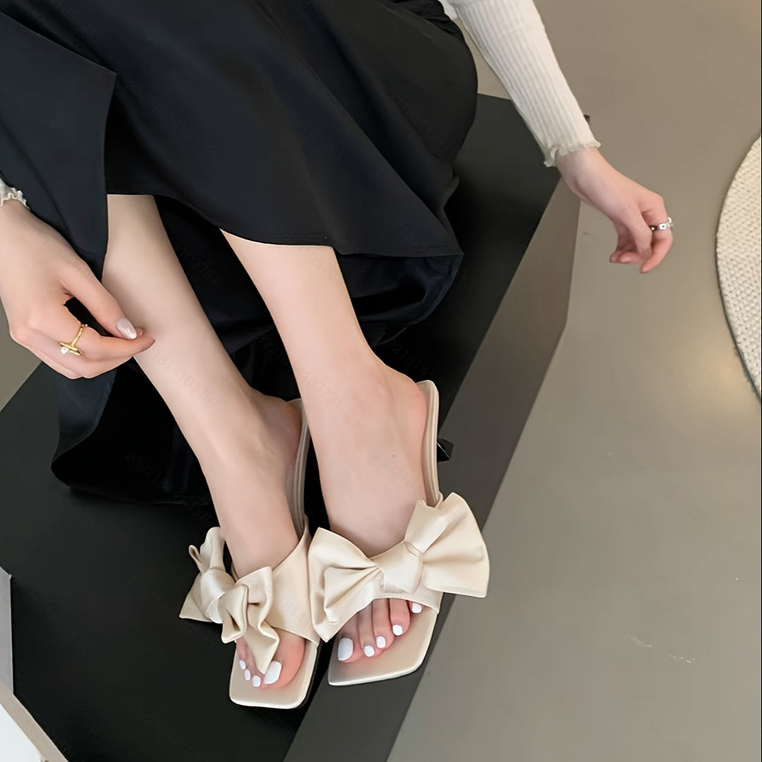 Korean-Style High Heels with Bowknots New 2025 Design - Versatile, Slim-Stiletto, And Elegant Fairy-Tale Shoes for Summer, Perfect for Dresses And Skirts.