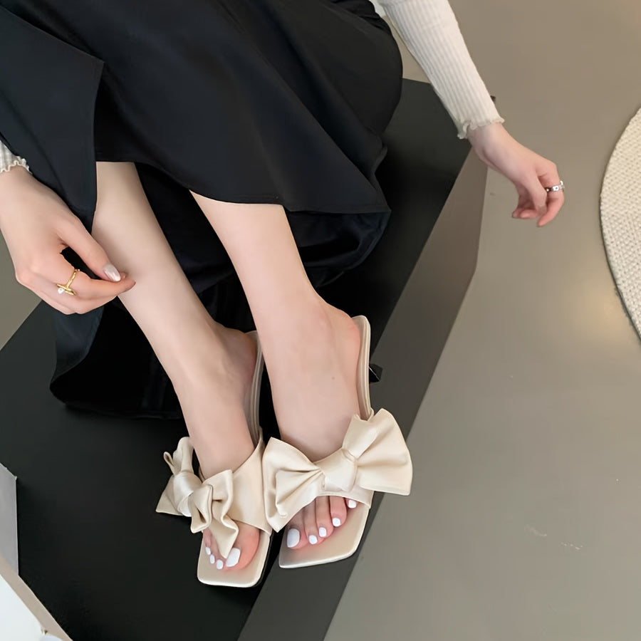 Korean-Style High Heels with Bowknots New 2025 Design - Versatile, Slim-Stiletto, And Elegant Fairy-Tale Shoes for Summer, Perfect for Dresses And Skirts.