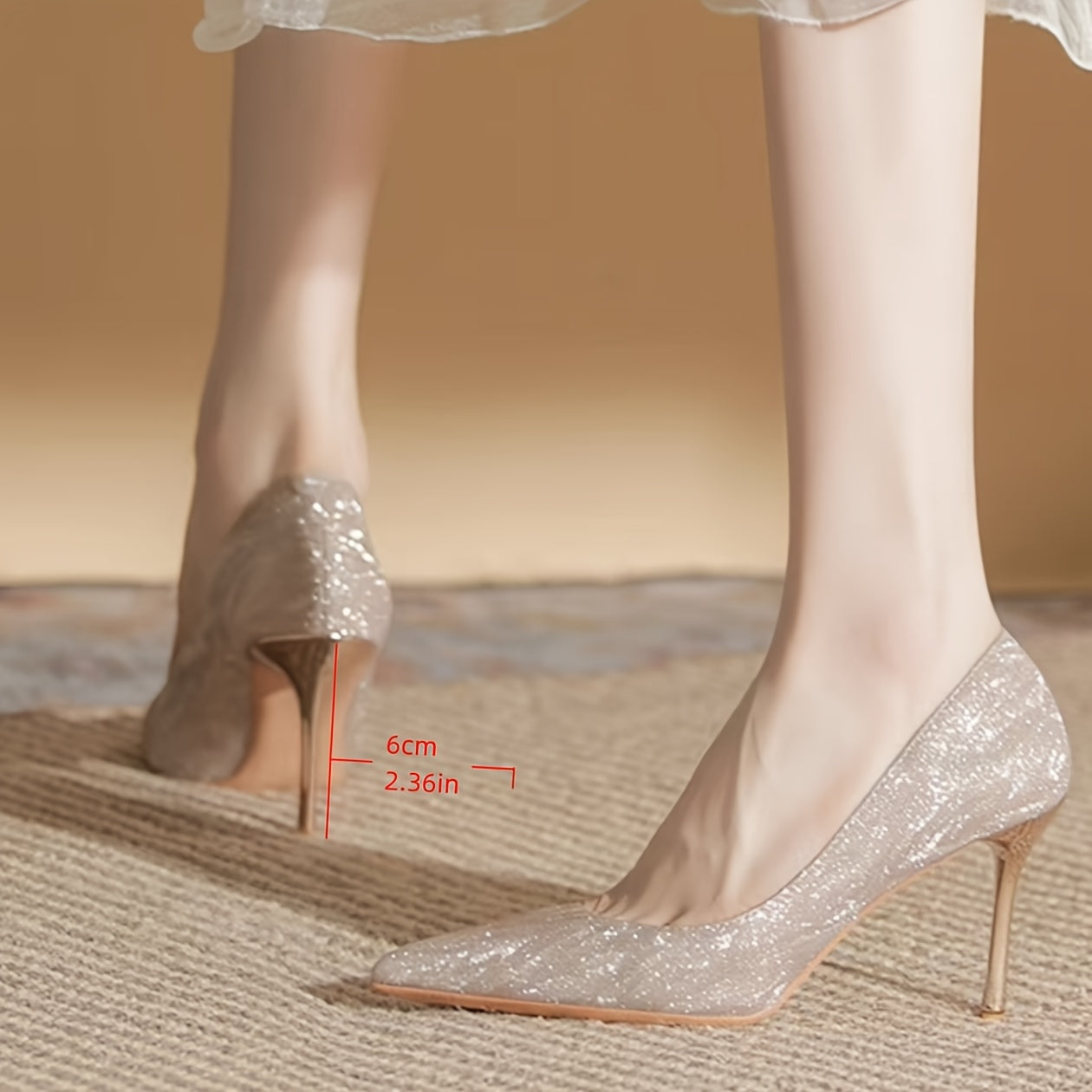 French Niche Luxury Bridal Shoes Champagne Golden Pointed Heel High Heels for Wedding Brides