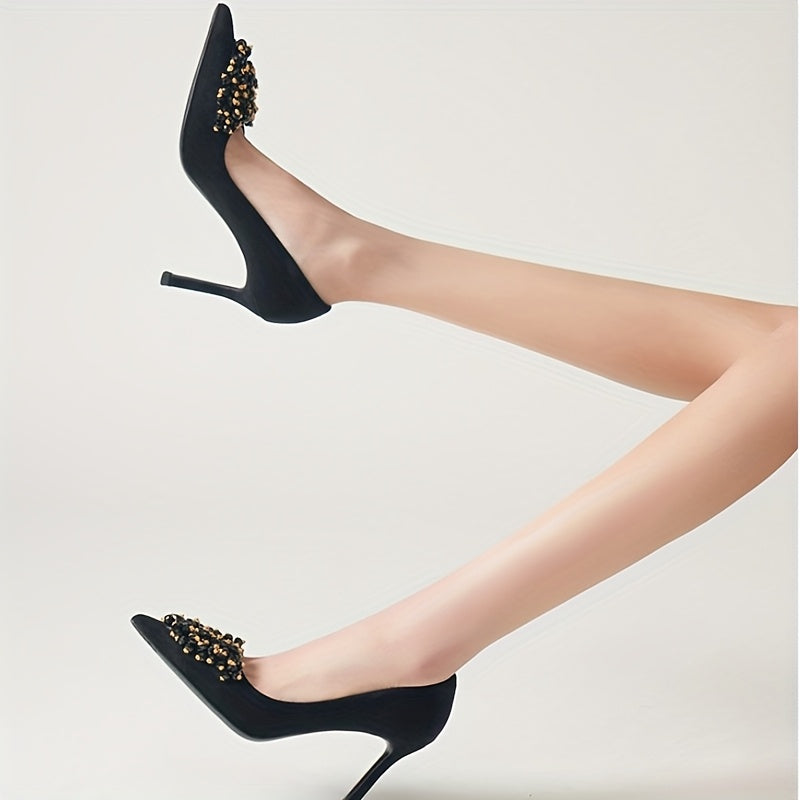 Elegant High-heeled Shoes. Ideal as Banquet Companion Shoes for Women. Pointed-toe Single Shoes. Suitable for Commuting and Professional Wear.