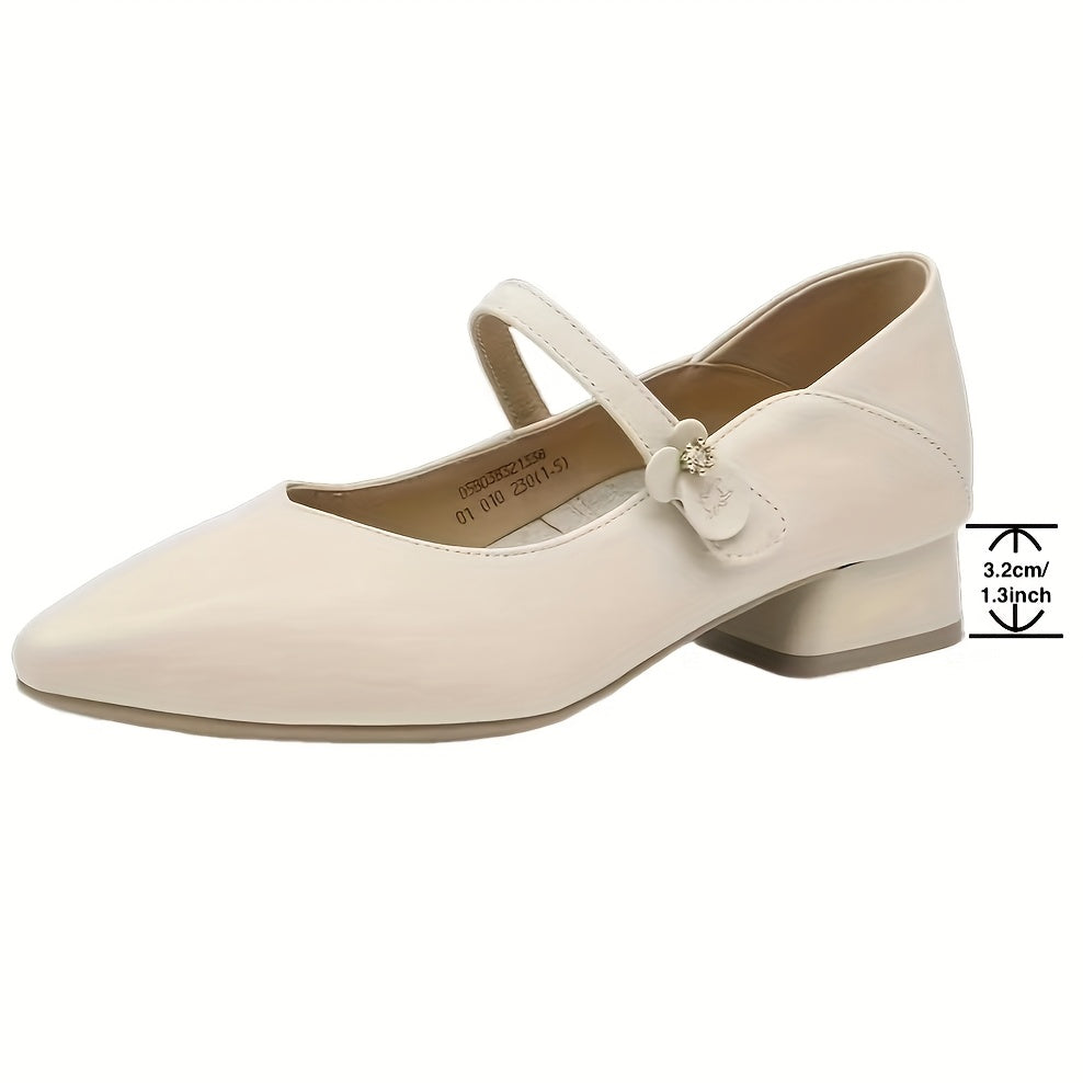 Leather Pumps Spider King Women's Elegant Low Block Heel Pumps, Genuine Leather Casual Solid Color Shoes, Comfortable All-Season Spring Footwear for Weddings and Parties